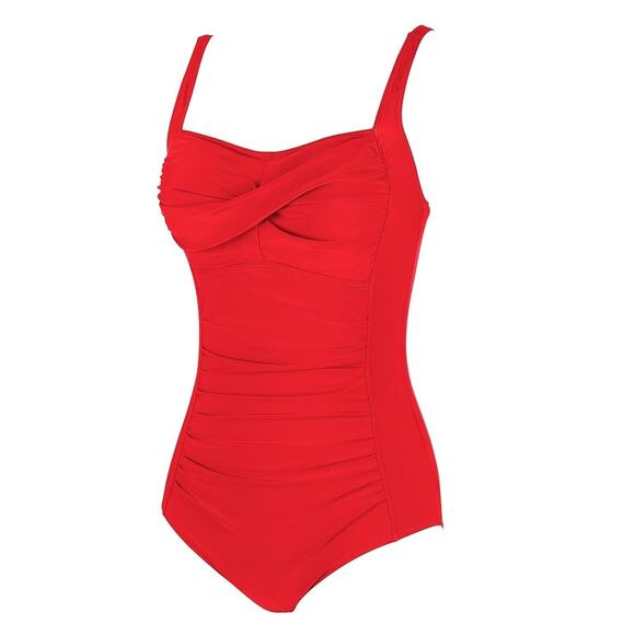 Yonique NWT Women's Slimming Tummy Control One Piece Swimsuit Red Size Medium - Picture 3 of 11
